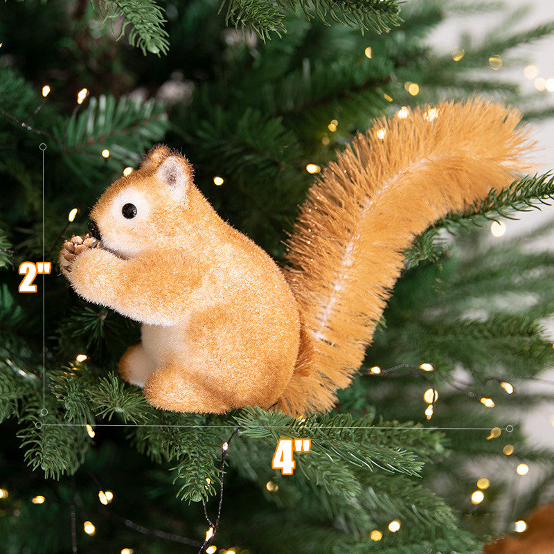 Christmas Squirrel Ornament 12 Pcs Hanging Decorations for Tree Holiday Bulk Set