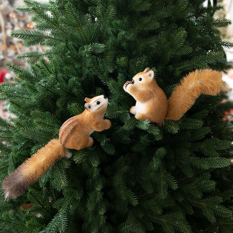 Christmas Squirrel Ornament 12 Pcs Hanging Decorations for Tree Holiday Bulk Set
