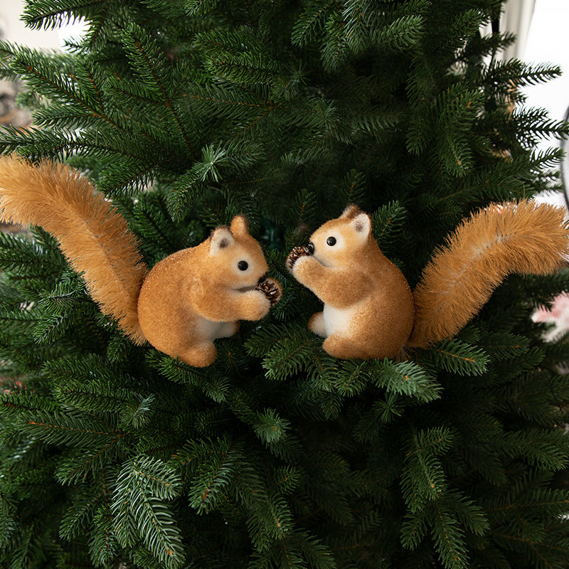 Christmas Squirrel Ornament 12 Pcs Hanging Decorations for Tree Holiday Bulk Set