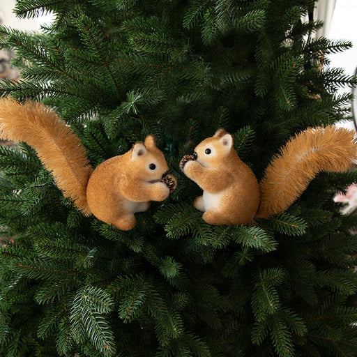 Christmas Squirrel Ornament 12 Pcs Hanging Decorations for Tree Holiday Bulk Set
