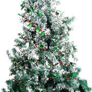 3 Pcs Christmas Tinsel Garland with Snowflake, Candy Cane & Leaf Decorations, Bulk Artificial Holiday Decor