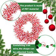 3 Pcs Christmas Tinsel Garland with Snowflake, Candy Cane & Leaf Decorations, Bulk Artificial Holiday Decor