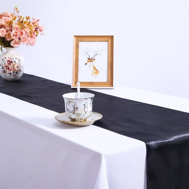 Bulk 4 Pack Satin Table Runner 12 x 108 Inch Long Wholesale