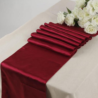 Bulk 4 Pack Satin Table Runner 12 x 108 Inch Long Wholesale