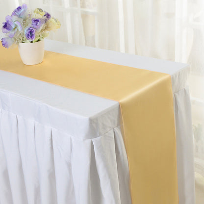 Bulk 4 Pack Satin Table Runner 12 x 108 Inch Long Wholesale