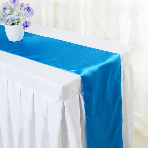 Bulk 4 Pack Satin Table Runner 12 x 108 Inch Long Wholesale