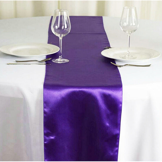 Bulk 4 Pack Satin Table Runner 12 x 108 Inch Long Wholesale