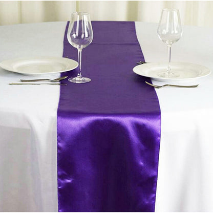 Bulk 4 Pack Satin Table Runner 12 x 108 Inch Long Wholesale