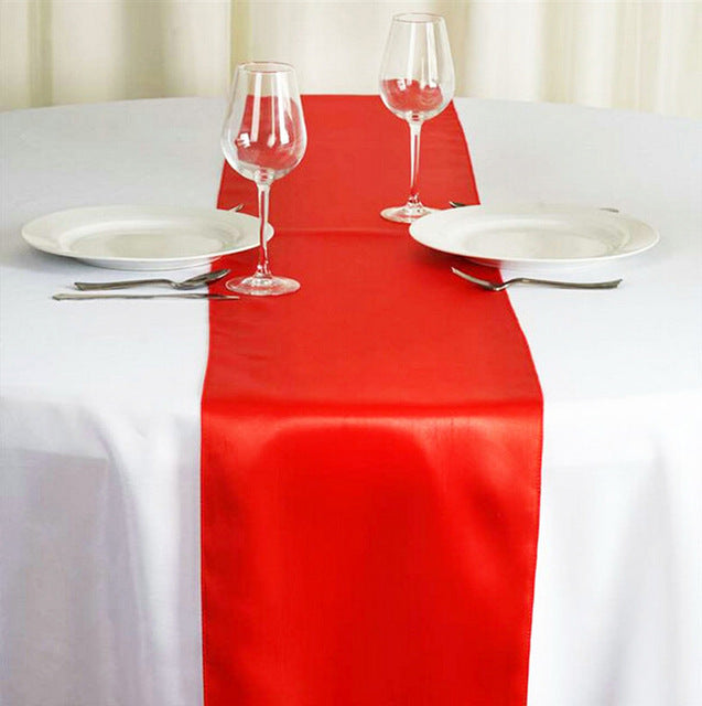 Bulk 4 Pack Satin Table Runner 12 x 108 Inch Long Wholesale