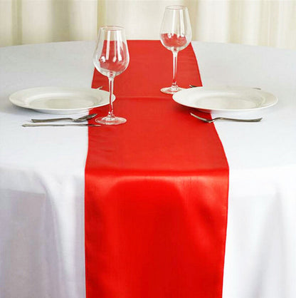 Bulk 4 Pack Satin Table Runner 12 x 108 Inch Long Wholesale