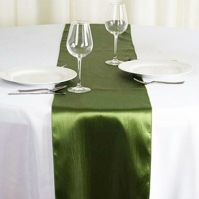 Bulk 4 Pack Satin Table Runner 12 x 108 Inch Long Wholesale