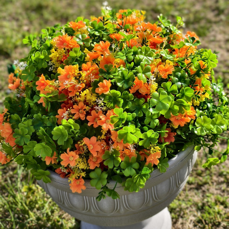 24 Bundles Artificial Spring Daisy Flowers with Greenery, UV Resistant, Outdoor Durable
