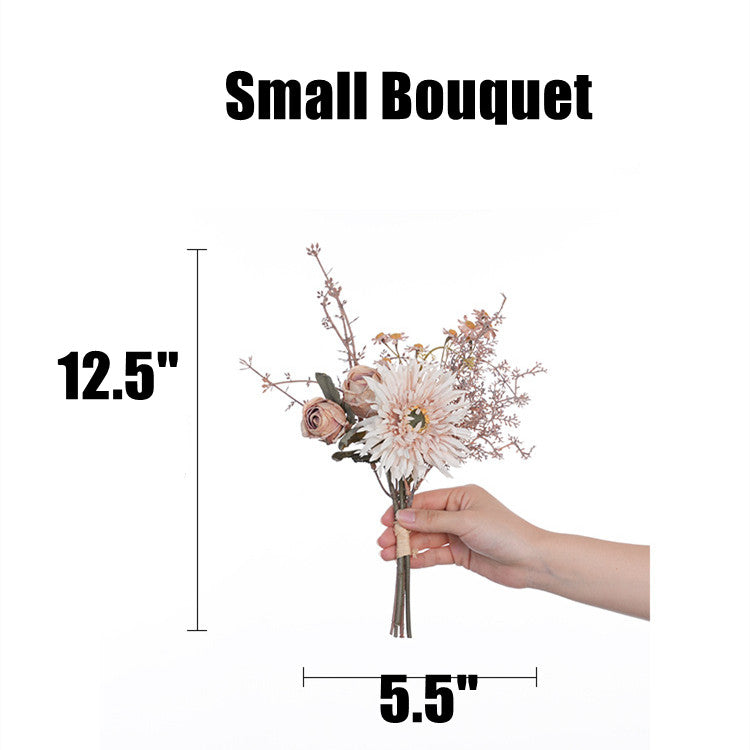 12.5 Inch Artificial Flower Bouquets 10 Pcs Small Fall Decor Silk Flowers