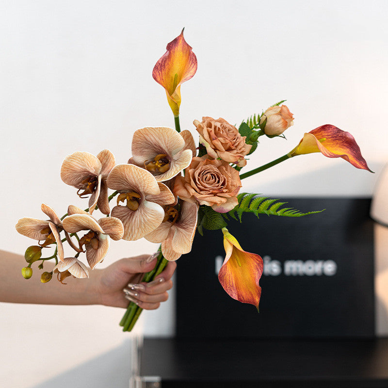 20 Inch Artificial Silk Phalaenopsis Orchid Bouquet, Pre-Arranged Floral Arrangement, Bulk Quantity
