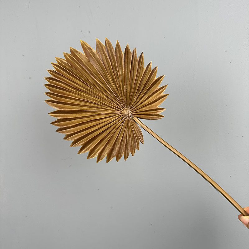 18 Inch Artificial Fan Palm Leaves with Stems, 10 Pcs Tropical Silk Plants for Wedding Decor