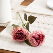 Realistic Silk Austin Roses Burnt Edge Artificial Flowers 12 Inch 10 Pcs for Wedding Arch Home Decoration Table Arrangements