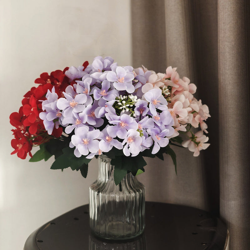12 Inch Artificial Crabapple Flower Bush Bouquet, Realistic Faux Silk Flowers, Bulk Wedding Centerpiece Decor