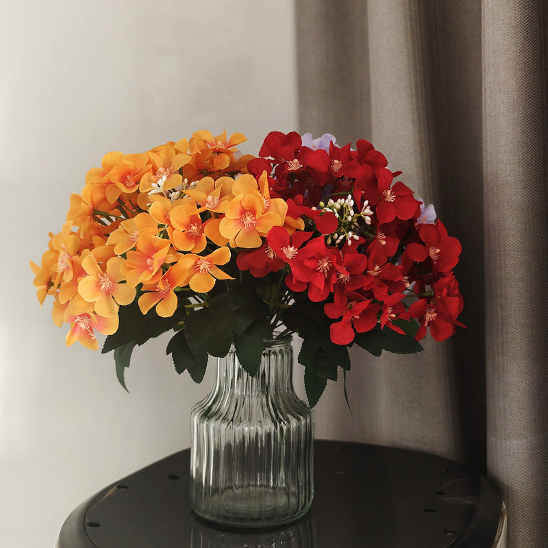 12 Inch Artificial Crabapple Flower Bush Bouquet, Realistic Faux Silk Flowers, Bulk Wedding Centerpiece Decor