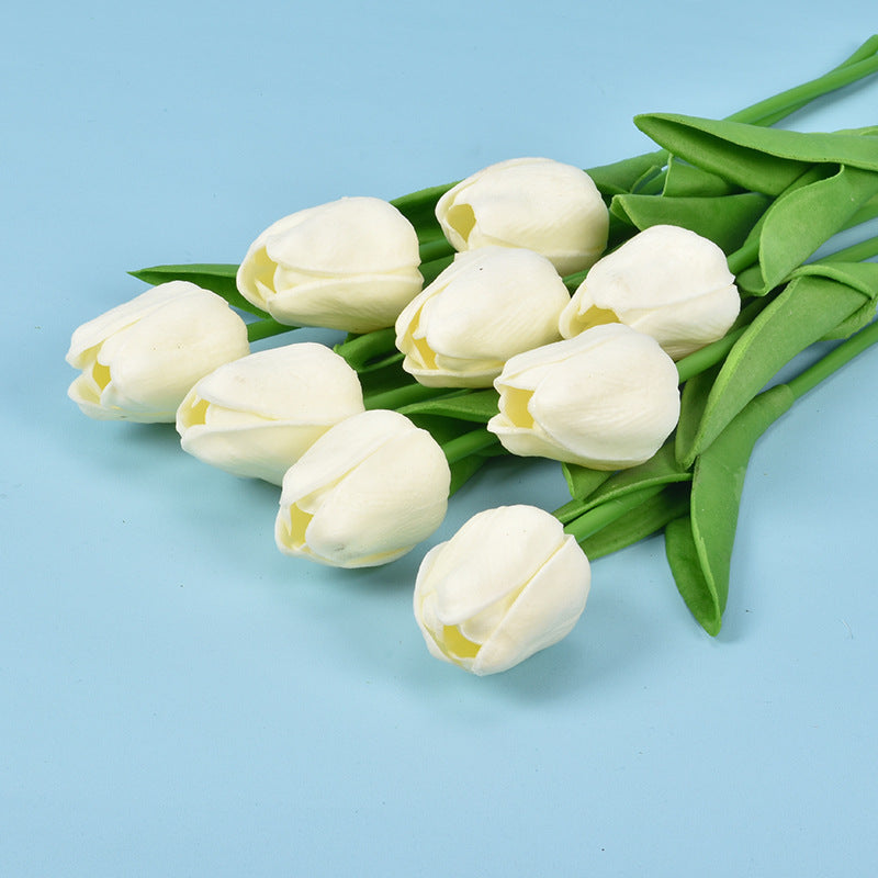 20 Packs 13.5 Inch Artificial Tulip Stems, Lifelike PU Silk Flowers for Spring Centerpieces, Easter Decor, Vase Arrangements