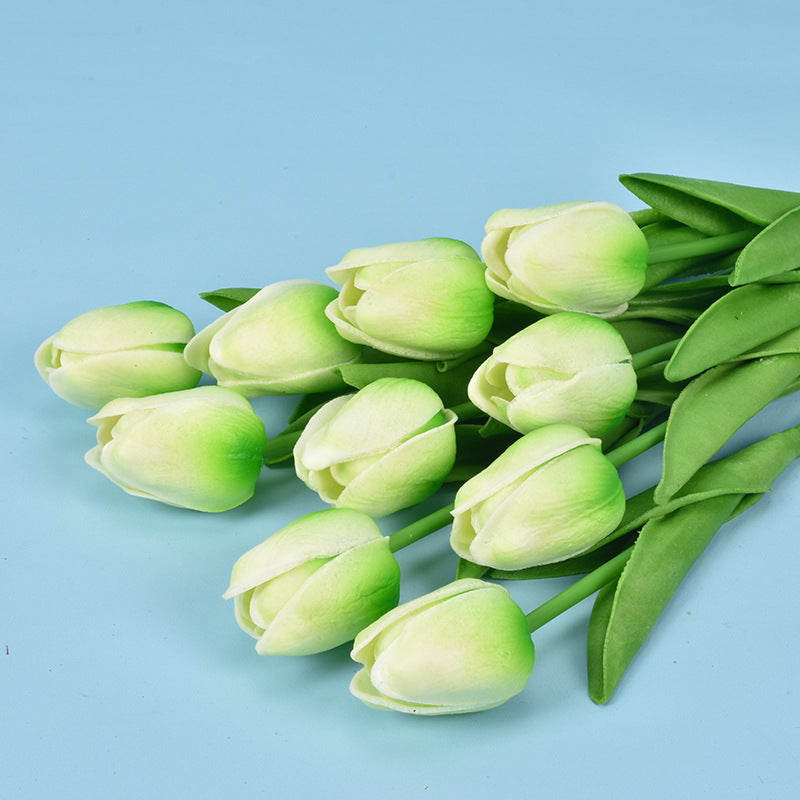 20 Packs 13.5 Inch Artificial Tulip Stems, Lifelike PU Silk Flowers for Spring Centerpieces, Easter Decor, Vase Arrangements