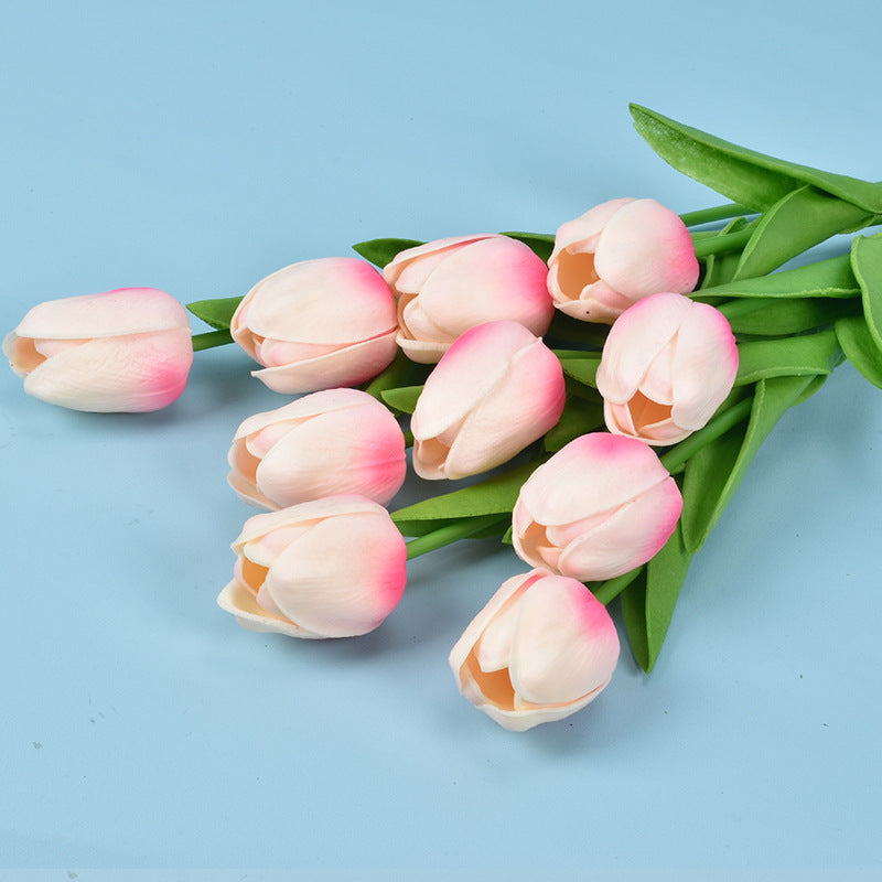 20 Packs 13.5 Inch Artificial Tulip Stems, Lifelike PU Silk Flowers for Spring Centerpieces, Easter Decor, Vase Arrangements
