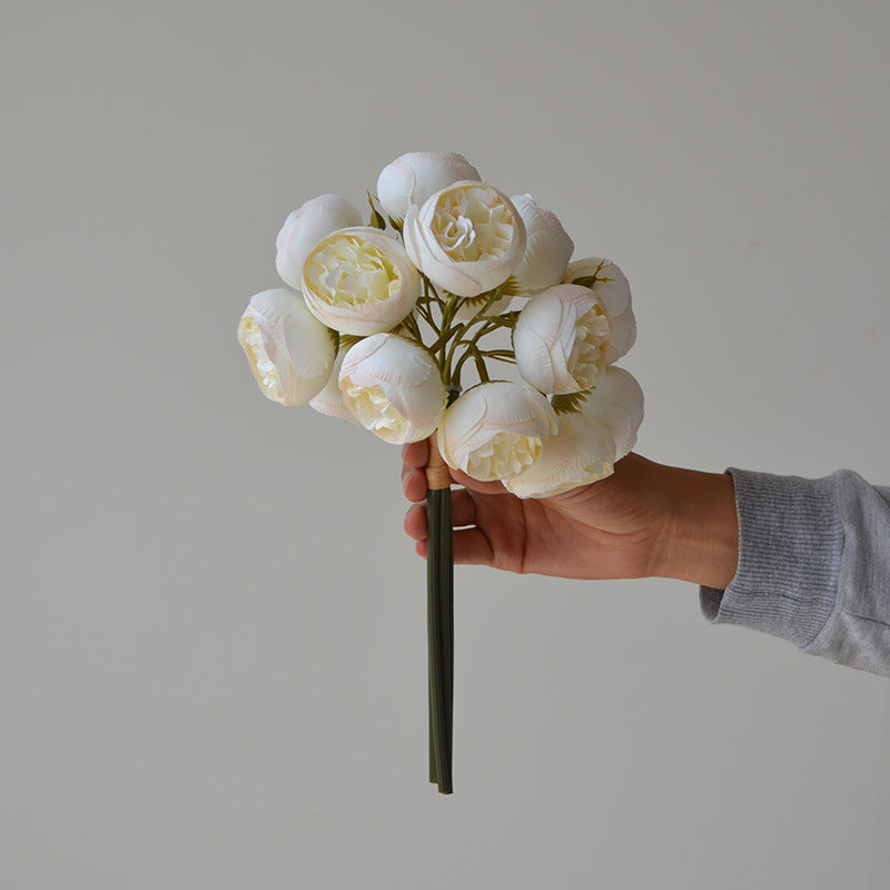 11 Inch Artificial Peony Buds Bouquet 10 Pcs Autumn Fall Colors for Wedding Centerpieces Home Decor Thanksgiving