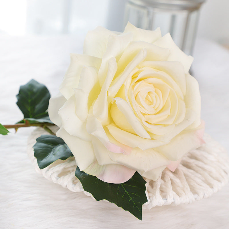 3 Pcs Vintage 1970s Style Silk Rose Stems Wedding Flower Arrangement