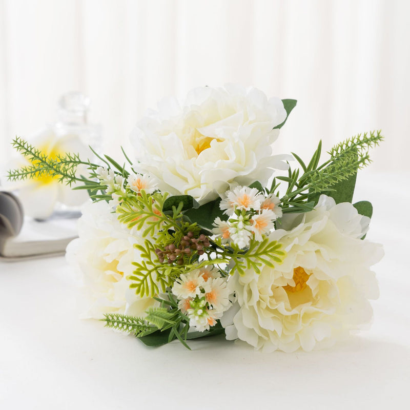12.6 Inch Faux Silk Peony Bush Flowers, Bulk Quantity for Wholesale and DIY Projects