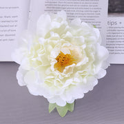 2 Pcs Artificial Faux Peony Flower Heads for Crafts, Bulk Pack