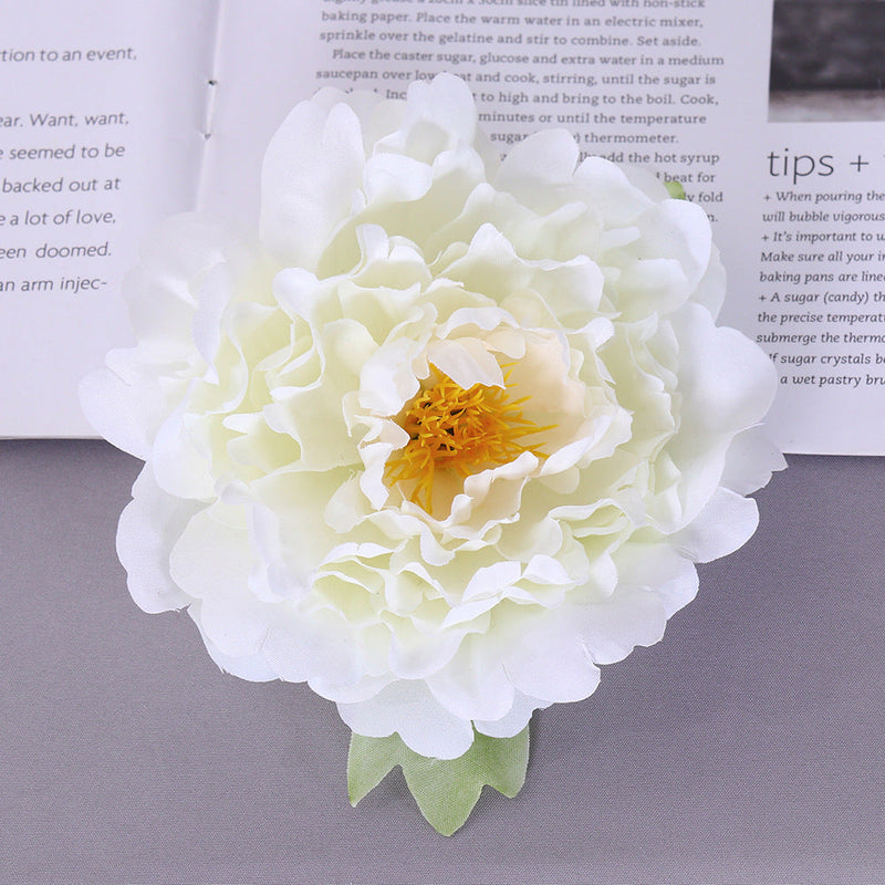 2 Pcs Artificial Faux Peony Flower Heads for Crafts, Bulk Pack