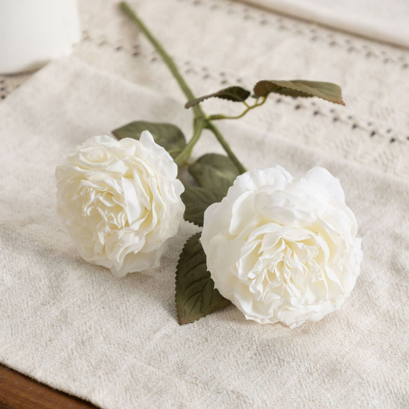 Realistic Silk Austin Roses Burnt Edge Artificial Flowers 12 Inch 10 Pcs for Wedding Arch Home Decoration Table Arrangements