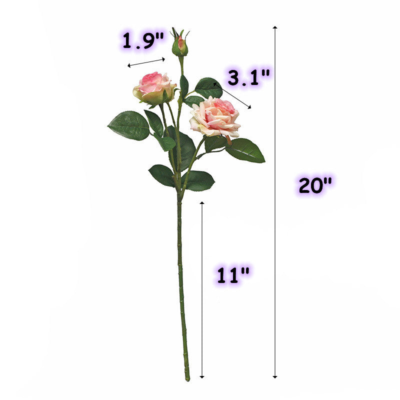 20 Inch Curly Rose Spray Stems 10 Pcs Real Touch Artificial Flowers for Arrangement