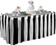 Bulk 14FT Disposable Tablecloth & Skirt Set for Rectangle Table Wedding Buffet Birthday Party Baby Shower Decorations Wholesale