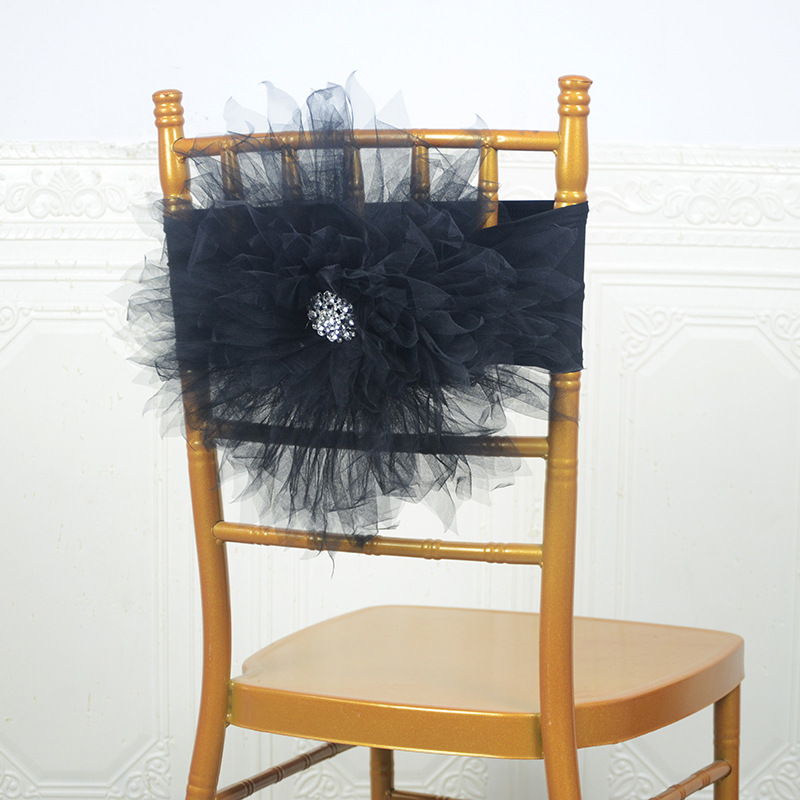 Bulk 10 Pcs 16 Inch Diamond Flower Chair Sashes Wedding Party Decor for Hotels Elegant Event Supplies Wholesale