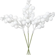 Bulk 14 Pcs Silver Christmas Glitter Berry Stems 7.8 Inch Artificial Picks for Tree Ornaments DIY Xmas Wreaths Holiday Home Decor Wholesale