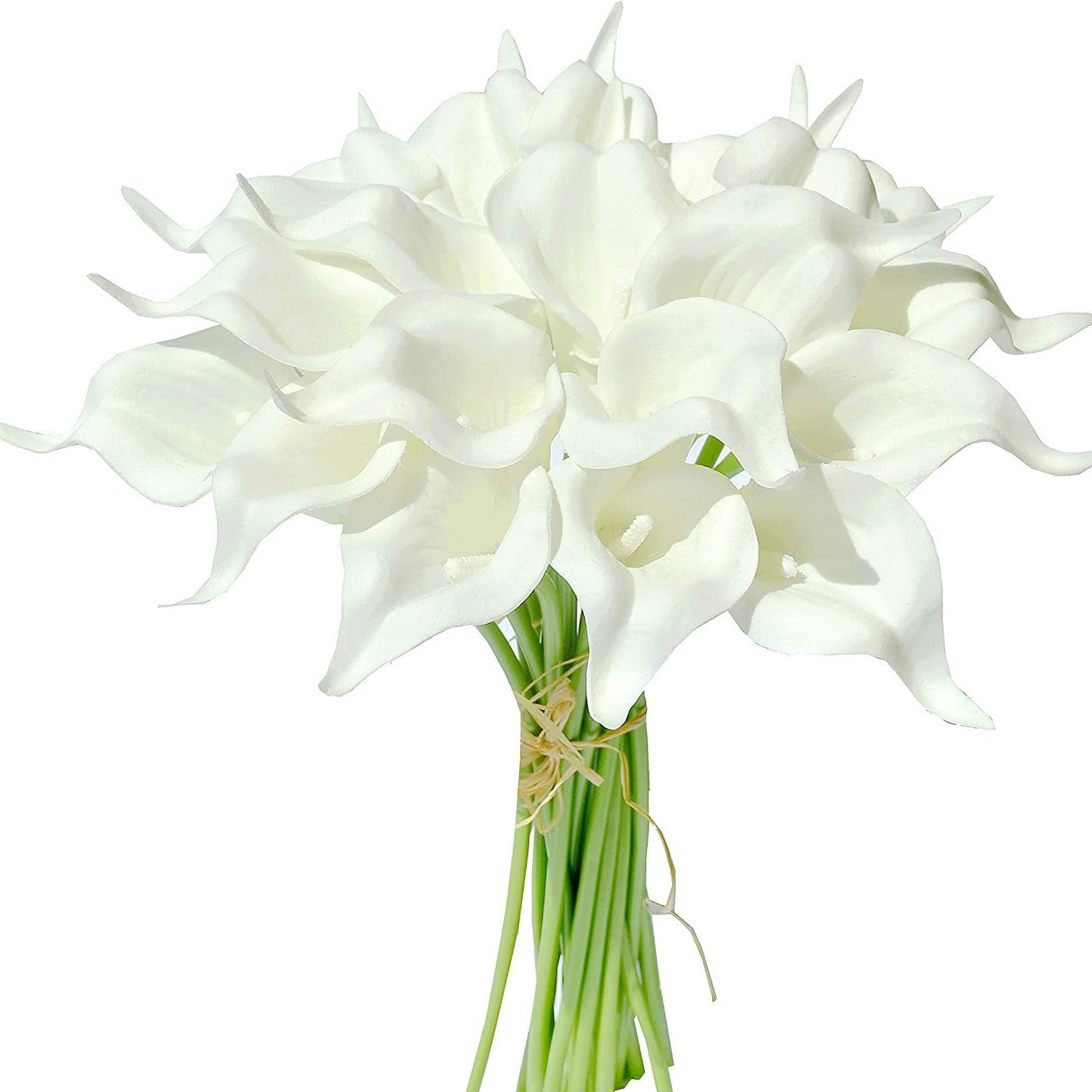 Bulk 20pcs 13.5" Artificial Calla Lily Flowers Pure White Fake Flowers for Mother's Day Wedding Home Decor Wholesale