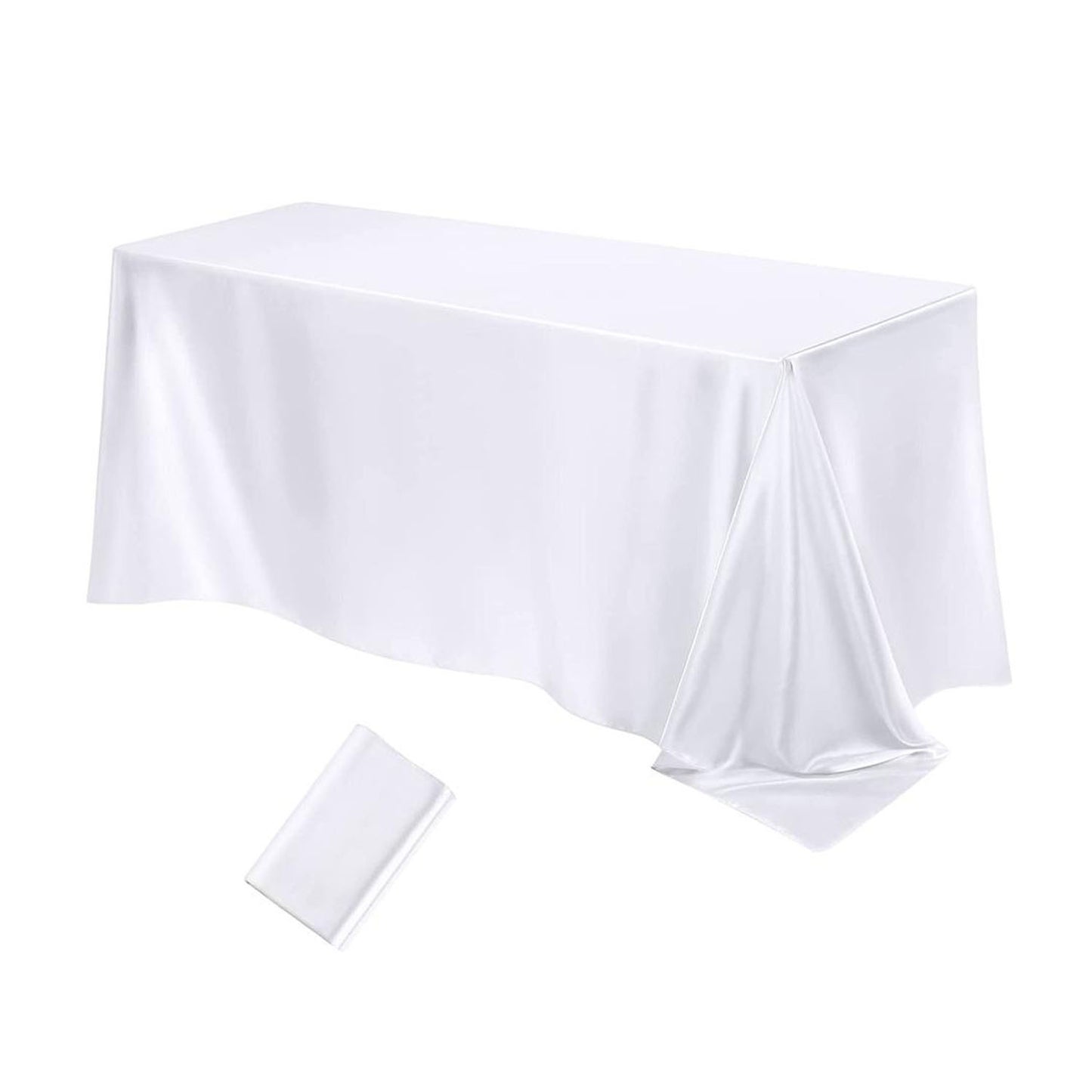 Bulk 4 Pack Satin Tablecloths 102x58 Inch for Wedding Banquet Party Events Decorations