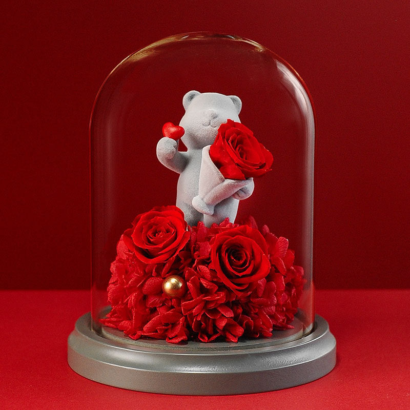 Preserved Rose with Teddy Bear Valentine’s Day Gift Set for Her Bulk Wholesale
