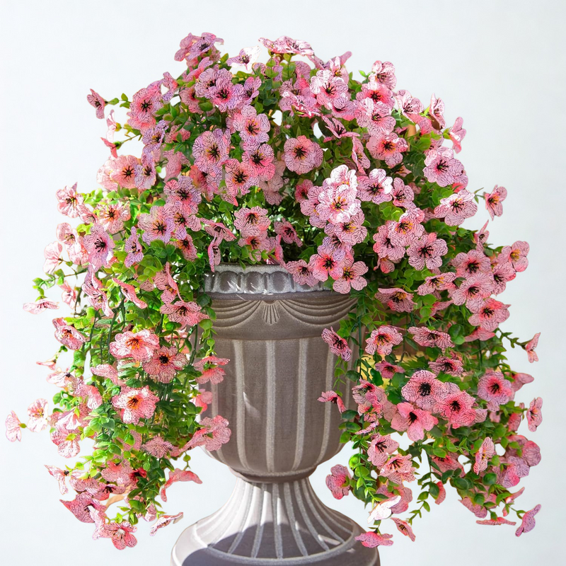 2 Pcs Artificial Hanging Flowers UV Fade Resistant Outdoor Decor for Porch Patio Balcony