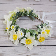 Daffodil Flower Headband 1 Pc Yellow Artificial Floral Accessory for Wedding Spring Festival Party