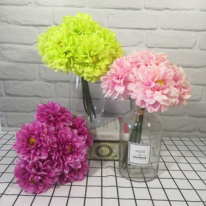 10 Bundles 11.8 Inch Artificial Dahlia Flowers Silk Dahlia Bouquet Bulk Wholesale