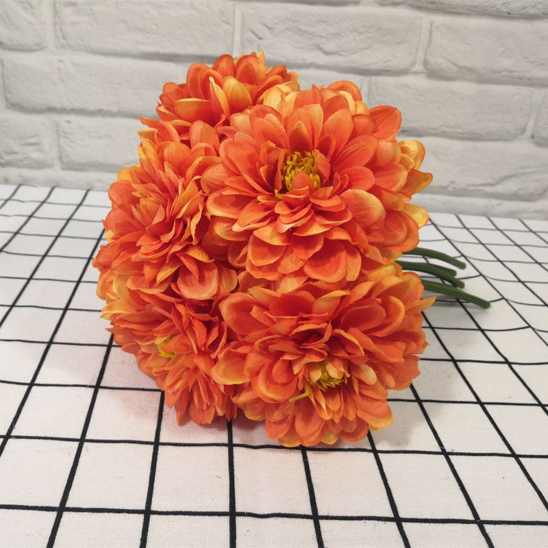 10 Bundles 11.8 Inch Artificial Dahlia Flowers Silk Dahlia Bouquet Bulk Wholesale