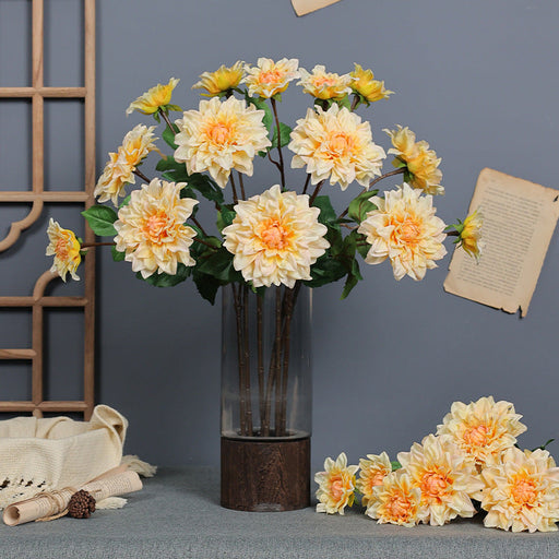 Dahlia Artificial Flower Stems 12 Inch 10 Pcs Bulk Floral Arrangements for Events
