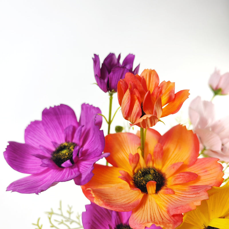 Large Daisy Cosmos Stems 12 Inch Real Touch Artificial Flowers Bulk Wholesale 10 Pcs