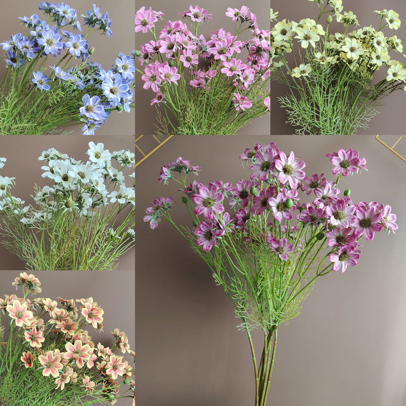 10 Pcs Artificial Silk Daisy Spray Stems, 12 Inch, White, Bulk Floral Spring Decorations