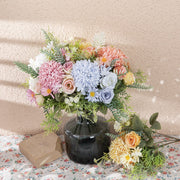 10 Pcs Artificial Dandelion Ball Flowers Bouquet Mixed Floral Stems Silk