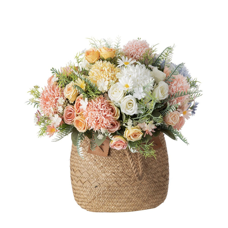 10 Pcs Artificial Dandelion Ball Flowers Bouquet Mixed Floral Stems Silk