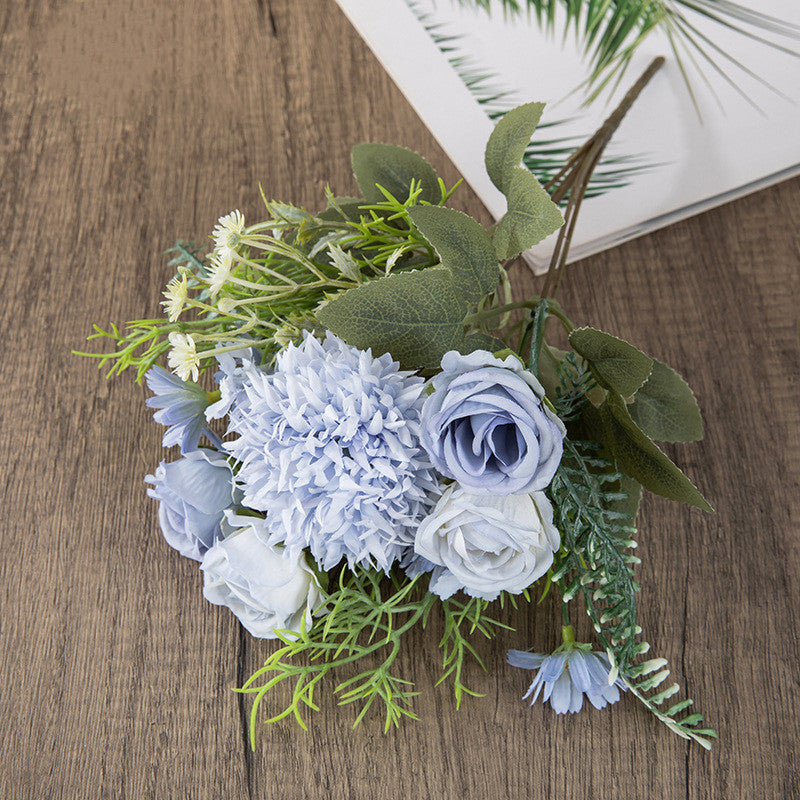 10 Pcs Artificial Dandelion Ball Flowers Bouquet Mixed Floral Stems Silk