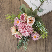 10 Pcs Artificial Dandelion Ball Flowers Bouquet Mixed Floral Stems Silk