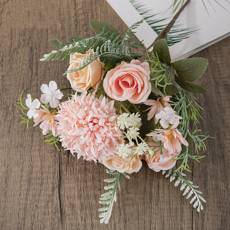 10 Pcs Artificial Dandelion Ball Flowers Bouquet Mixed Floral Stems Silk